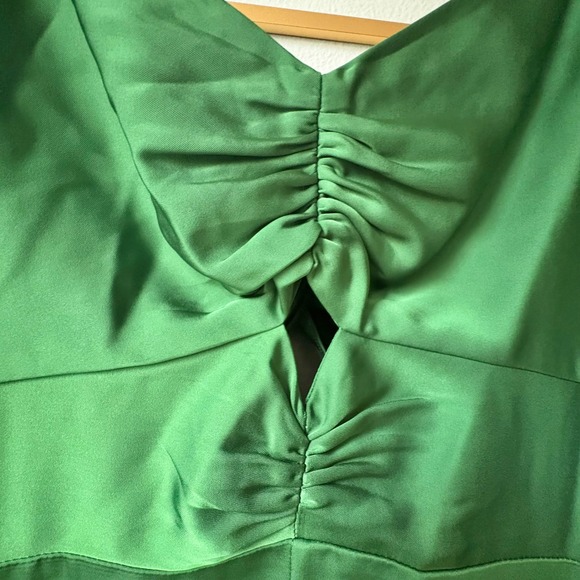 $795 NWT SACHIN & BABI Angelina Gown Emerald Green‎ Maxi Dress Slit V-Neck SZ 10 - Picture 6 of 10